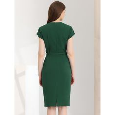 This slim dress adds a touch of elegance and vintage to your wardrobe. Suitable for spring/summer and for many occasions, such as office, wedding, vacation, going out, shopping, dating. Lightweight, breathable and comfy. This dress makes you look thinner. Pair it with high heels and handbag to create a fashion and graceful look. Knee-length Summer Dresses For Office Wear, Knee-length Summer Dress For Office, Summer Knee-length Dresses For Office Wear, Green Semi-formal Summer Dress, Elegant Green Bodycon Dress For Spring, Spring Sheath Bodycon Dress For Office Wear, Sheath Bodycon Dress For Office In Spring, Summer Semi-formal Office Lady Midi Dress, Semi-formal Summer Midi Dress