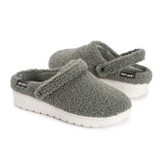 Slide into MUK LUKS Women's Quianna Clog for effortless laid-back style. Warm faux fur lining and comfortable foam insole are easy on your feet while a durable indoor/outdoor sole takes you where you need to go. This clog style slipper comes with an adjustable strap that allows you to choose what you need. Lower the strap when you're headed to the store, or raise it to walk around the house! Clog Slippers, Sage Color, Slipper Socks, Laid Back Style, Comforters Cozy, Casual Wardrobe, Gender Female, Clogs, Memory Foam