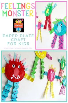 paper plate monster craft for kids to make