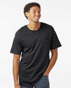 Classic Pocket T-Shirt - BLACK - XL | SoftShirts Classic Pocket T-Shirt in Black Size XL | Cotton Basic Black Pre-shrunk T-shirt, Casual Washed Black Pre-shrunk T-shirt, Pre-shrunk Crew Neck Top In Washed Black, Black Pre-shrunk Cotton Tops, Black Short Sleeve Pre-shrunk Shirt, Black Cotton Short Sleeve Tops, Relaxed Fit Black Cotton Tops, Black Cotton Tops With Relaxed Fit, Casual Pre-shrunk Black Shirt