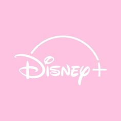 the disney plus logo on a pink background