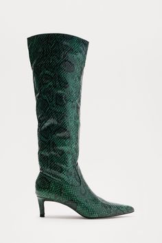 Available In Yellow/combo And Green/combo. Knee High Heeled Boots Snake Skin Print Pointed Toe Mid Heel Imported | Venezia Knee High Boots in Green size 6 by Fashion Nova Knee High Heels, High Heel Boots Knee, Mid Heel, High Heel Boots, High Boots, Knee High Boots, Knee High, Sale Items, Heeled Boots