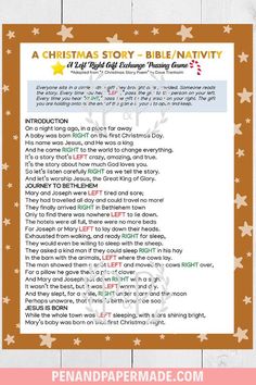 a christmas story - bible / nativity printable for kids and adults to read