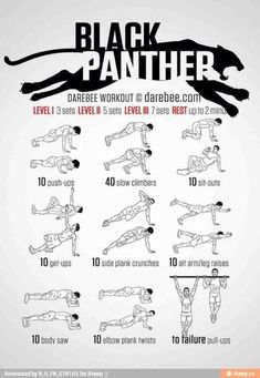 the black panther workout poster shows how to do it