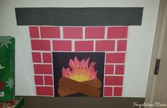 a fire place made out of construction paper