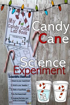 candy cane science experiment for kids to use in the classroom and on the table with candy canes