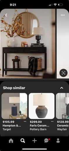 an image of a living room with furniture on the app store listing page and shopping list