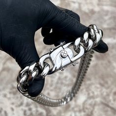 Stainless steel cuban link chain necklace. Measures 24" inches long x 20 mm thick. High polished 316L stainless steel core. Nice and heavy weigh at 464 grams. Feels very substantial - a solid design. Stylish double latch box lock clasp. You can wear this chain in the shower. Will never turn your skin green or discolor. 100% free shipping in USA. Order now! Hip Hop Jewelry Chains, Heavy Necklace, Custom Grillz, Cuban Link Chain Necklaces, Jewelry Chain, Miami Cuban, Link Chain Necklace, Hip Hop Jewelry, Cuban Link Chain