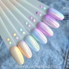 Unicorn Ombre Nails, Holographic French Tip Nails, Nude Nail Art, Chrome Nails Designs, Trendy Products, Nude Nail, Unicorn Nails, Ombre Acrylic Nails, Mermaid Nails