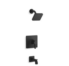 thermostaer and shower faucet in matte black