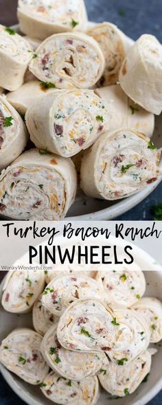 turkey ranch ranch pinwheels on a white plate