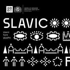 a black and white poster with the words slavic written in different font styles