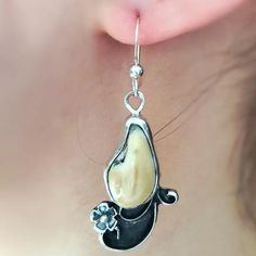 Elk Ivory Earrings Elk Ivory Jewelry, Elk Ivory, Tooth Earrings, Antler Earrings, Teeth Jewelry, Ivory Flowers, Western Jewelry, Hand Crafted Gifts, Tiny Flowers