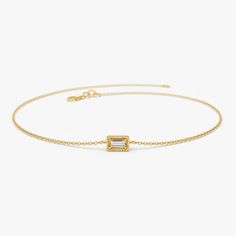 14K Gold Dainty Baguette Diamond Bracelet Layering Diamond Necklaces, Diamond Bar Bracelet, Solitaire Bracelet, Solid Gold Chains, Bracelets Gold Diamond, Diamond Bar, Pretty Bracelets, Bar Bracelets, Baguette Diamond