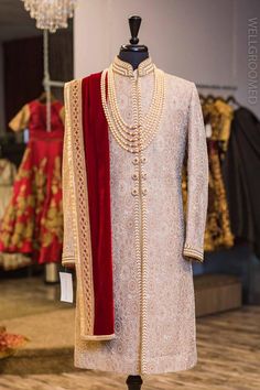 Wedding Sherwani For Groom Latest, Gold Sherwani, Groom Jewellery, Indian Menswear, Indian Groom Dress, Sherwani For Men Wedding, Wedding Kurta, Wedding Kurta For Men, Groom Dress Men