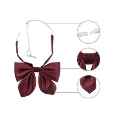 Material: Polyester. It is comfortable to wear and touch. Bowtie Size: 9 x 13 cm/3.54" x 5.12". Adjustable Neck Strap: 40 - 54 cm/15.75" - 21.26 ". Package includes 1*Bowtie. Perfect for attending a party, wedding, daily office work, or other occasions. Note: 1. The color isn't completely the same as the picture shown on the screen due to different screen displays and light brightness. 2. Please allow 1-2 cm slightly manual measurement deviation for the data. 3. The product is folded for special Adjustable Red Satin Bow, Red Bow With Butterfly Knot For Party, Pre-tied Butterfly Knot Bow As Gift, Red Satin Standard Bow Tie, Red Satin Bow Tie Adjustable, Adjustable Red Satin Bow Tie, Red Bow Tie With Butterfly Knot For Gift, Adjustable Red Bow For Gifts, Adjustable Red Bow For Gift