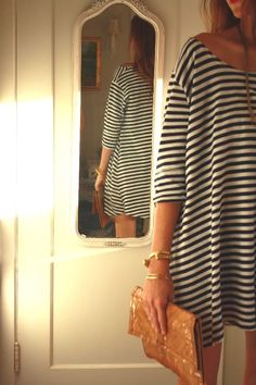 *striped loose dress Tee Dress, Primavera Estate, Passion For Fashion, Striped Dress