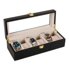 Introducing the Black Wooden Watch Box with 6 Slots for Timepiece Storage. This sleek and sophisticated watch box offers the perfect blend of style and functionality, making it an ideal choice for storing and displaying your watches with elegance. Key Features: Dimensions: Approximately 31 x 12 x 9 cm Noble Material: Crafted with a wooden exterior, ensuring durability and a timeless aesthetic Soft Interior: Velvet-lined interior provides a gentle touch and protects your watches from scratches Co Personalized Watch Box, Luxury Watch Box, Wood Watch Box, Wooden Watch Box, Watch Safes, Mens Watch Box, Leather Watch Box, Watch Organizer, Personalized Watches