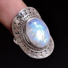 ----------------------------------- Welcome TO Our Shop jewelrybyuk01 ----------------------------------- Genuine Moonstone Ring, Oval Moonstone Cabochon Ring, 925 Sterling Silver Ring, Handmade Moonstone Ring, Boho Ring, Christmas Gift Metal : 925 Sterling Silver Weight (Grms) - 9 Grms Approx Style :  Ring Ring Size : All Sizes Main Stone : Moonstone Stone Shape : Oval Stone Cut : Cab * Jewelry Care Tips:- ----------------------- [1] Store it properly: Store your jewelry in separate compartment Jewelry Valentines Day, Moonstone Stone, Cabochon Ring, Silver Jewelry Rings, Ring Oval, Ring Boho, Boho Ring, Stamped Jewelry, Moonstone Ring