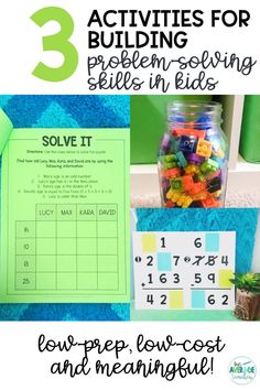 three activities for building problem - sorting skills in kids to help them learn numbers and counting