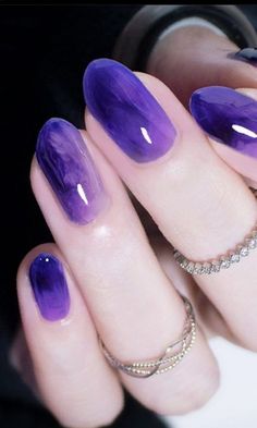 Blue Shiny Nails, Cute Nails Purple, Short Nail Set Ideas, Pan Nails, Purple Blue Nails, Purple Nails Gel, Blue And Purple Nails, Purple And Blue Nails, Purple Manicure