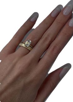 Everyday Timeless Diamond Cut Rings, Timeless Everyday Diamond Cut Rings, Luxury Emerald Cut Rings For Everyday, Luxury Everyday Emerald Cut Ring, Everyday White Gold Rings With Emerald Cut, Minimalist 14k Gold Radiant Cut Wedding Ring, Everyday White Gold Emerald Cut Ring, Classic Everyday Emerald Cut Diamond Ring, Emerald Cut Solitaire Stackable Rings In 14k Gold