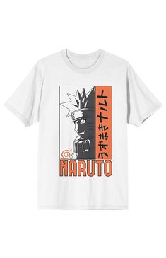 Naruto fans are sure to love this ladies' graphic t-shirt! The Naruto classic tee features a big colorful image of a line drawing of a character that has been professionally printed and applied to last long enough to get you through any adventure life throws your way! Made of 100% preshrunk cotton, the white t-shirt features short sleeves for style and comfort in any weather. The popular manga series apparel can be machine washed with like colors, then tumble-dried for easy care. As an officiall Graphic Tee For Fan Gatherings, White Character Print Tops For Fan Events, Anime Graphic Print T-shirt For Fan Gatherings, Pop Culture Anime Print T-shirt For Fan Gatherings, Character Print Short Sleeve T-shirt For Fan Gatherings, White Anime Style T-shirt With Sublimation Print, White Anime T-shirt With Character Print, Pop Culture Character Print T-shirt For Fan Events, White Fandom T-shirt With Character Print