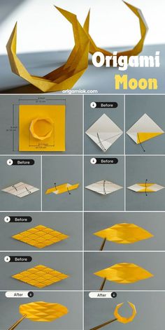 step by step instructions to make origami moon