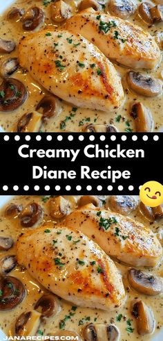 creamy chicken dinner recipe with mushrooms and gravy