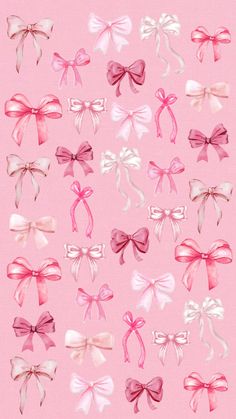 pink and white bows on a pink background