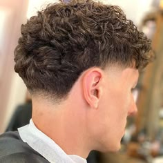 Best Fades For Curly Hair Men, Tapper Fade Men Curly Long Hair, Curly Top Taper Fade, Low Taper For Curly Hair, Mid Fade With Curly Hair, Curls With Taper Fade, High Tapper Hair Men, Mid Taper Wavy Hair, Fohawk Haircut Fade Curly