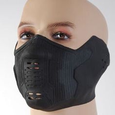 Introducing the Samurai Techwear Mask: an essential piece of gear for the modern samurai. This high-tech mask is designed to protect you from the elements, and features a built-in ventilation system that keeps you cool and comfortable. Whether you're fighting in the harsh conditions of battle or just out running errands on a cold day, the Samurai Techwear Mask is sure to keep you warm and dry. So why wait? Order your Samurai Techwear Mask today! Cyberpunk Full Face Mask For Protection, Cyberpunk Full Face Protection Mask, Futuristic Full Face Protection Mask, Full Face Cyberpunk Protection Masks, Functional Black Shock Resistant Protective Gear, Cyberpunk Full Face Black Mask, Black Full Face Cyberpunk Mask, Bucky Barnes Cosplay, Winter Soldier Mask