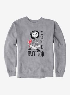 50% pre-shrunk cotton  50% polyester heavyweight fleeceWash cold; dry lowImportedListed in men's  unisex sizes Cute As A Button, A Button, Coraline, Bedroom Inspo, Men Sweater, In Store, Illustrations, Bedroom, Sweatshirts