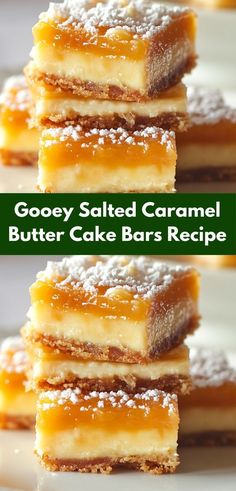 Need a quick and delicious dessert? This Gooey Salted Caramel Butter Cake Bars recipe is simple to prepare and delivers a delightful combination of sweetness and saltiness, making it a hit with kids and adults alike. Salted Caramel Butter Cake, Caramel Butter Cake, Salted Caramel Butter Bars, Caramel Butter Bars, Butter Cake Bars, Unique Recipes Desserts, Caramel Butter, Salty Desserts, Cake Bars Recipe