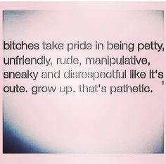 Too true, main reason why I don't any many girlfriends, I hate petty girls so much Petty Quotes Family, Petty Quotes About Females, Dont Be Petty Quotes, Petty Quotes Females, People Being Petty Quotes, Petty Quotes People, Being Petty Quotes, Hateful People Quotes, Being Petty