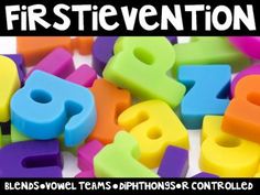 colorful plastic letters and numbers with the words kindervention