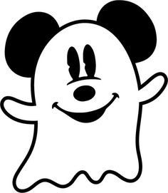 a black and white cartoon mouse face