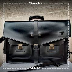 The Neil Bag is created to fit your 17-inch laptop, and all its accessories, with plenty of room to spare.  It is handmade out of high-quality leather and can be worn as a backpack or briefcase. For a personalized bag of your own drop me a message! It is a very sophisticated briefcase that can be converted into a backpack or briefcase or messenger, will fit a 17-inch laptop, DIMENSIONS:   46cm/31cm/16 cm  18.11 / 12.20 / 6.29 inch     This product belongs to me as a design and creation. ✰All the bags and accessories are made in my Stitch'D home workshop in Oradea, Transylvania - Romania - not in a factory. Rectangular Laptop Bag With Sleeve For School, Rectangular School Laptop Bag With Sleeve, Black Briefcase With Laptop Sleeve For Work, School Briefcase With Detachable Strap, Rectangular School Briefcase With Detachable Strap, School Satchel Briefcase With Laptop Sleeve, School Shoulder Bag Briefcase With Laptop Sleeve, School Briefcase With Laptop Sleeve And Satchel Shape, School Briefcase With Laptop Sleeve And Shoulder Strap