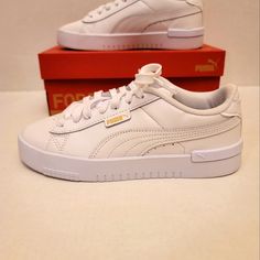 Puma Jada Sc Women's Sneakers. New In Box. Size 7.5. Puma Carina Sneakers, Puma Tennis Shoes, White Athletic Shoes, Multicolor Shoes, Mid Top Shoes, Shoes Puma, Purple Sneakers, Top Sneakers Women, Puma White