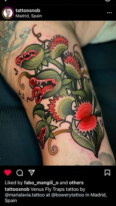 an image of a tattoo with flowers on it