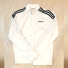 Adidas Sports Jacket Size Us S White Color Brand New With Out Tag! Look Adidas, Winter Coat Outfits, Downtown Outfits, Adidas Sport, Cardi B, Coat Outfits, Sports Jacket, Black Adidas, Adidas Men