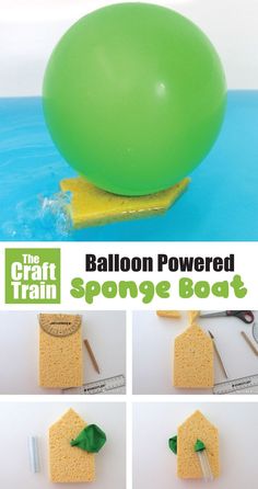 balloon powered sponge boat with instructions for making it