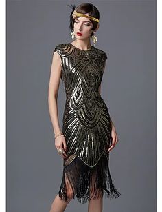 Cheap Cosplay & Costumes Online | Cosplay & Costumes for 2022 Vintage Flapper Dress, Sequin Costume, 1920s Flapper Dress, Cocktail Dress Vintage, Christmas Party Dress, Dress Halloween Costume, Roaring 20s, The Great Gatsby, Vestidos Vintage