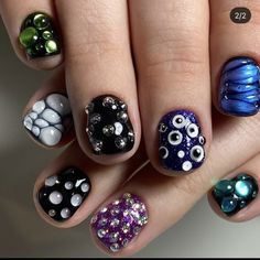 Maximalism Nails, Trippy Nail Art, Nail Piercing, Natural Nail Designs, Short Gel Nails, Pretty Nail Designs, Cat Nails, I Love Nails