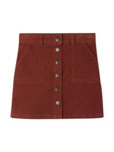 brown cotton blend front button fastening two rear flap pockets belt loops two front flap pockets Brown Cotton Skirt For Fall, Casual Cotton Skirt With Belt Loops, Brown Workwear Skirt With Pockets, Fitted Cotton Skirt With Buttoned Pockets, Cotton Skirt With Belt Loops For Work, Cotton Mini Skirt With Patch Pockets, Brown Mini Skirt With Belt Loops, Casual Cotton Skirt With Patch Pockets, Fall Workwear Skirt With Buttoned Pockets