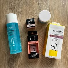 0.14 Oz Poreless Putty Primer - Universal Sheer - Sample 0.529 Oz Holy Hydration Face Cream Sample 1.69 Fl Oz Suntouchable Invisible Sunscreen 0.5 Fl Oz Power Grip Primer + 4% Niacinamide Sample 4.3 Fl Oz Holy Hydration Elf Off Makeup Remover Elf Skincare, Poreless Putty Primer, Putty Primer, Skincare And Makeup Products, Skincare And Makeup, Elf Makeup, Makeup Bundles, Makeup Primer, Makeup Products