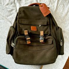 Dakota Backpack With Leather Tag Attached No Smoking Home Clean Fast Shipping Clean Fast, Leather Tag, Backpacks, Man Shop, Green, Leather, Color