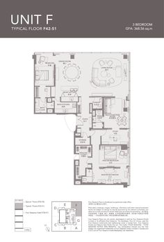 the unit e floor plan with two bedroom and one bathroom, an office space in the middle