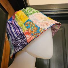 Patchwork Bucket Hat, Our Design No Brim, Soft Cotton Fabrics, Size M, Upcycled Clothing, Made from Fabric Scraps, Eco-Friendy Hat, Comfy - Etsy Patchwork Bucket Hat, Cotton Bucket Hat, Upcycled Clothing, Patchwork Fabric, Cotton Fabrics, Vintage Fabrics, Custom Hats, Hat Making, Vintage Cotton