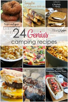 the cover of 24 genius camping recipes